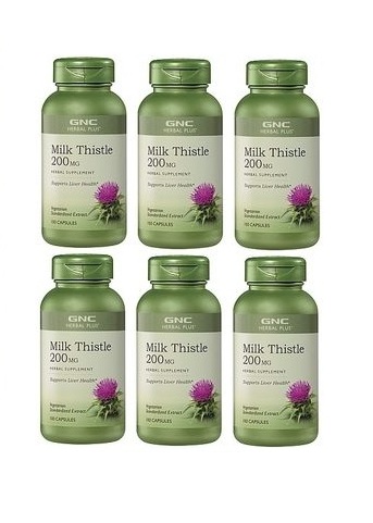 GNC Herbal Plus Milk Thistle, 保肝奶薊草 200mg 100粒 (一組6瓶)